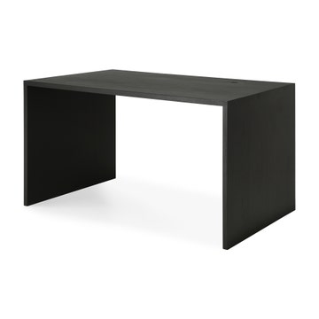 Bureau U - chêne vernis - noir - rectangulaire - avec système de rangement des câbles d'Ethnicraft, L. 140