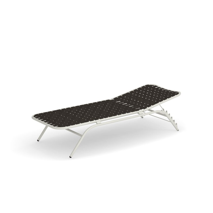Bain de soleil YARD de Emu, Blanc mat / sangles marron Bain de soleil YARD de Emu, Blanc mat / sangles marron