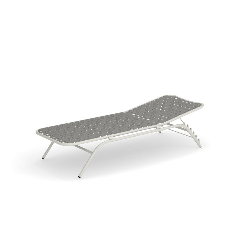 Bain de soleil YARD de Emu, Blanc mat / sangles gris-vert Bain de soleil YARD de Emu, Blanc mat / sangles gris-vert