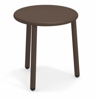 Table basse en aluminium YARD de Emu, Ø50 cm, Marron d'Inde