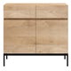 Buffet LIGNA d'Ethnicraft, Pied métal noir, 2 portes, Chêne