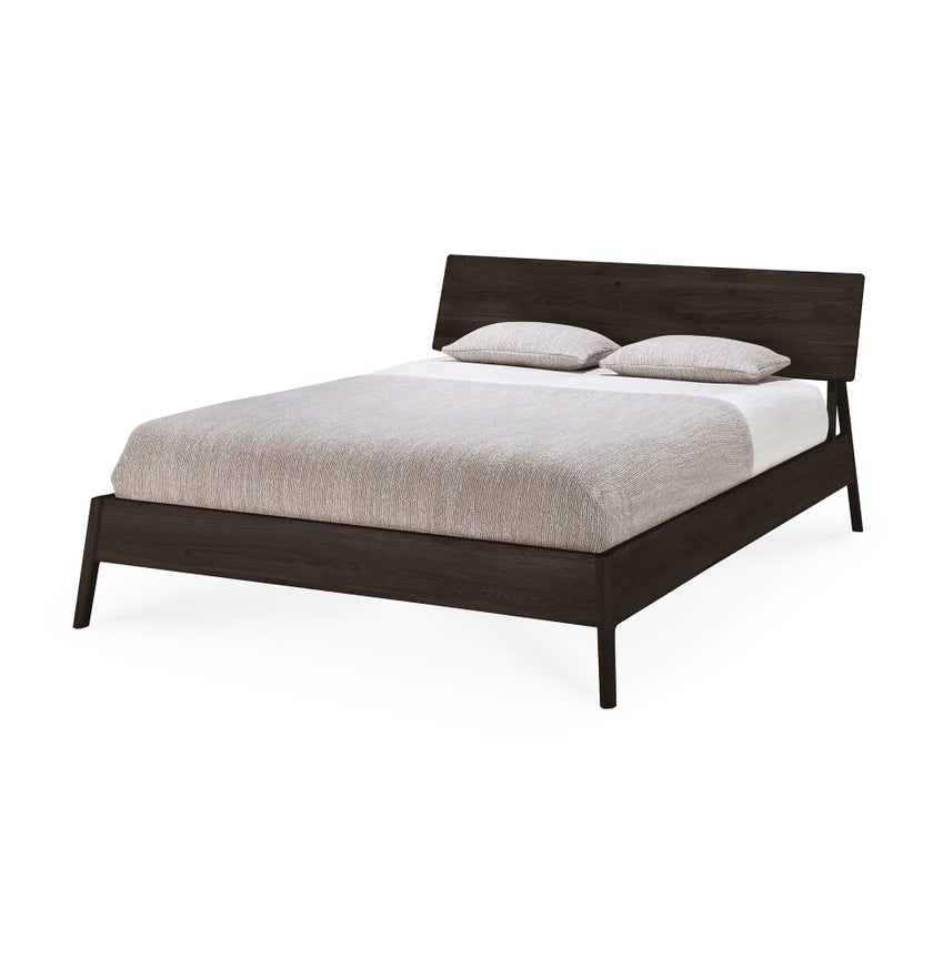 Lit Air - chêne vernis - brun - matelas 160x200 - sans lattes