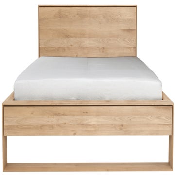 Lit NORDIC II d'Ethnicraft, Matelas 180-200, Chêne