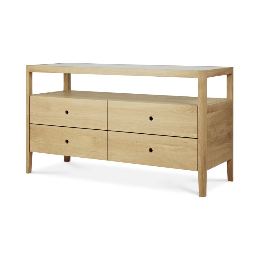 Commode Spindle - chêne - 4 tiroirs d'Ethnicraft Commode Spindle - chêne - 4 tiroirs d'Ethnicraft