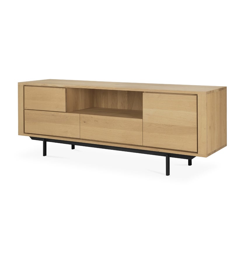 Meuble TV SHADOW en chêne d'Ethnicraft , 1 porte, 1 porte abattante, 2 tiroirs