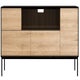  Meuble TV BLACKBIRD d'Ethnicraft, 1 porte / 1 porte battante / 2 tiroirs, Chêne et noir