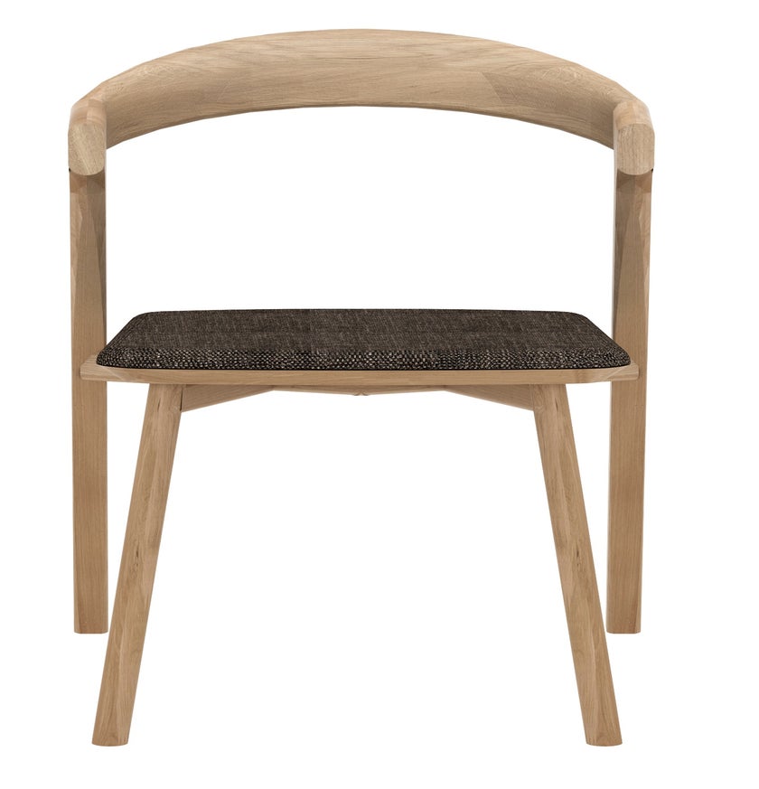 Chaise BOK en chêne d'Ethnicraft avec revêtement, Brun foncé