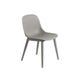 Chaise FIBER piétement bois, Gris / gris