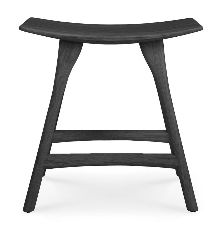 Tabouret bas OSSO d'Ethnicraft, Chêne teinté noir