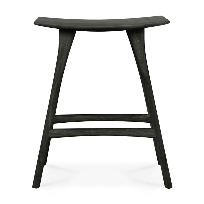 Tabouret Haut Osso de Ethnicraft, Chêne teinté noir Tabouret Haut Osso de Ethnicraft, Chêne teinté noir