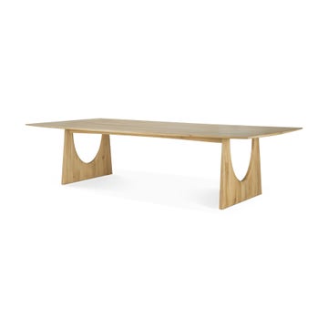 Table de réunion Geometric - chêne vernis - rectangulaire - avec boites pour le rangement des câbles