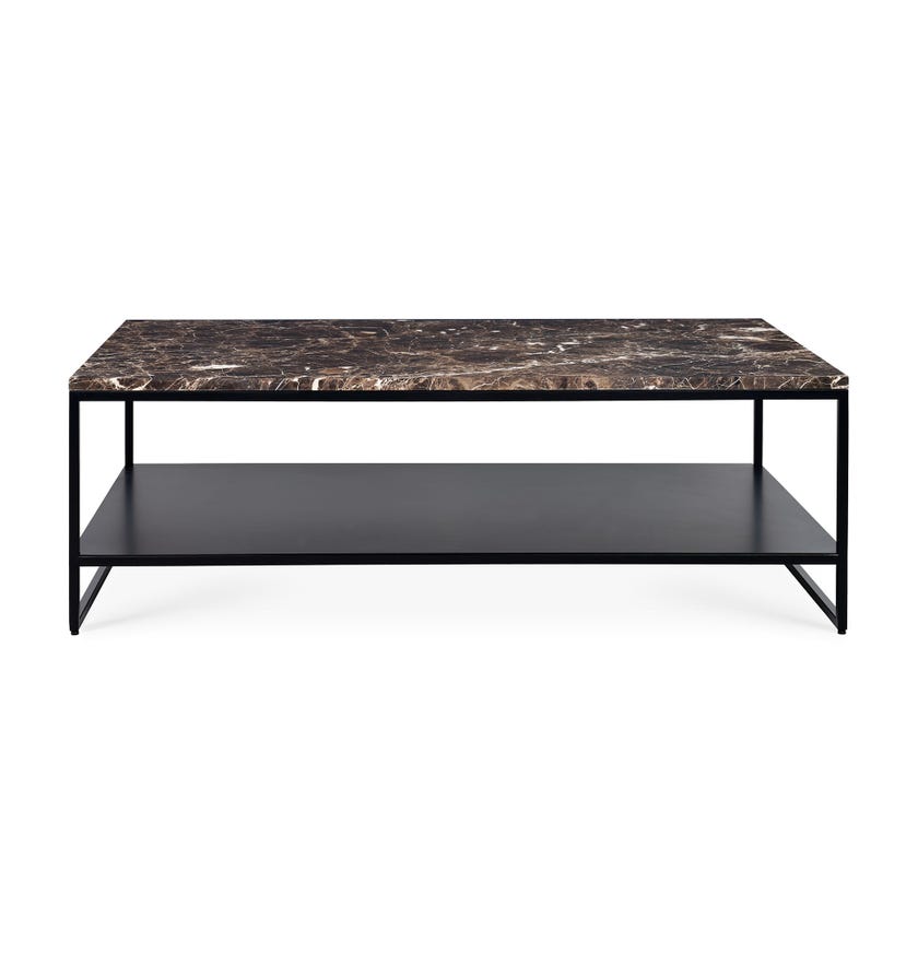 Table basse STONE d'Ethnicraft, 120 cm, Marbre dark emperador