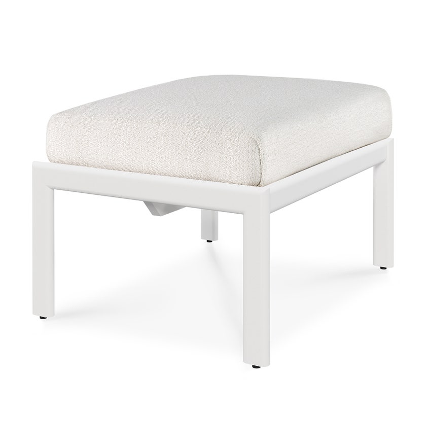 Repose-pieds de jardin Jack d'Ethnicraft en aluminium blanc avec coussin, Off white