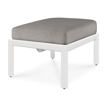 Repose-pieds de jardin Jack d'Ethnicraft en aluminium blanc avec coussin, Moka