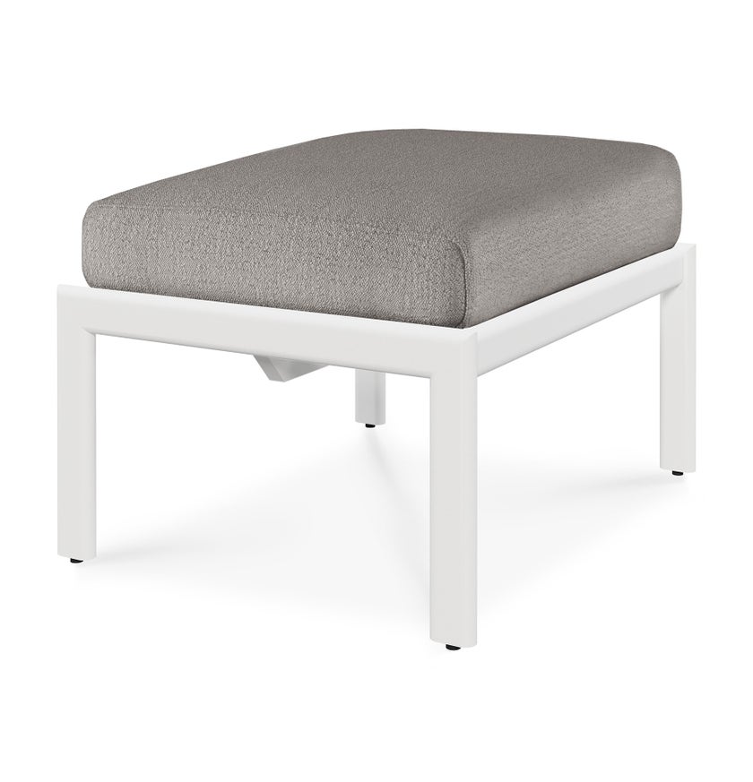 Repose-pieds de jardin Jack d'Ethnicraft en aluminium blanc avec coussin, Moka