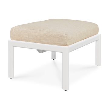 Repose-pieds de jardin Jack d'Ethnicraft en aluminium blanc avec coussin, Natural