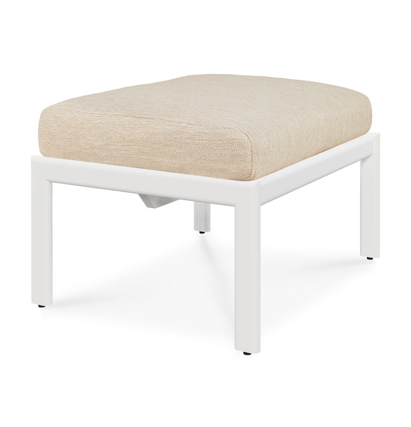 Repose-pieds de jardin Jack d'Ethnicraft en aluminium blanc avec coussin, Natural
