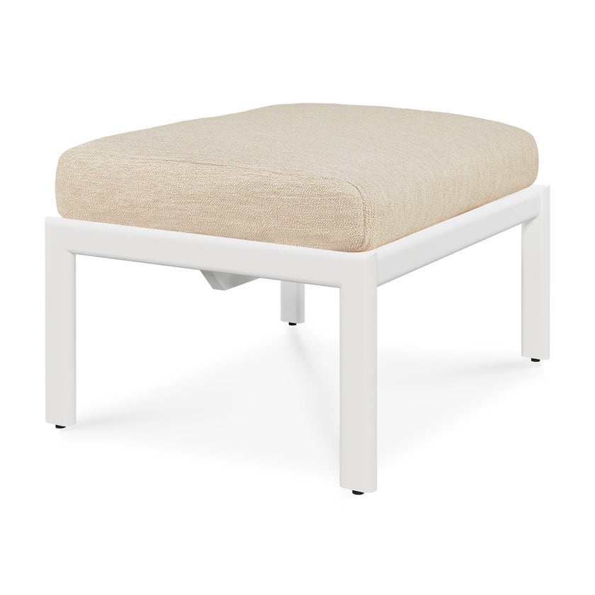 Repose-pieds de jardin Jack d'Ethnicraft en aluminium blanc avec coussin, Natural Repose-pieds de jardin Jack d'Ethnicraft en aluminium blanc avec coussin, Natural