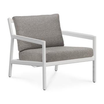 Fauteuil de jardin Jack - aluminium blanc avec coussin Ethnicraft, Moka