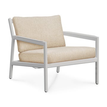 Fauteuil de jardin Jack - aluminium blanc avec coussin Ethnicraft, Natural