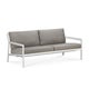 Canapé de jardin Jack en aluminium blanc avec coussin, Moka