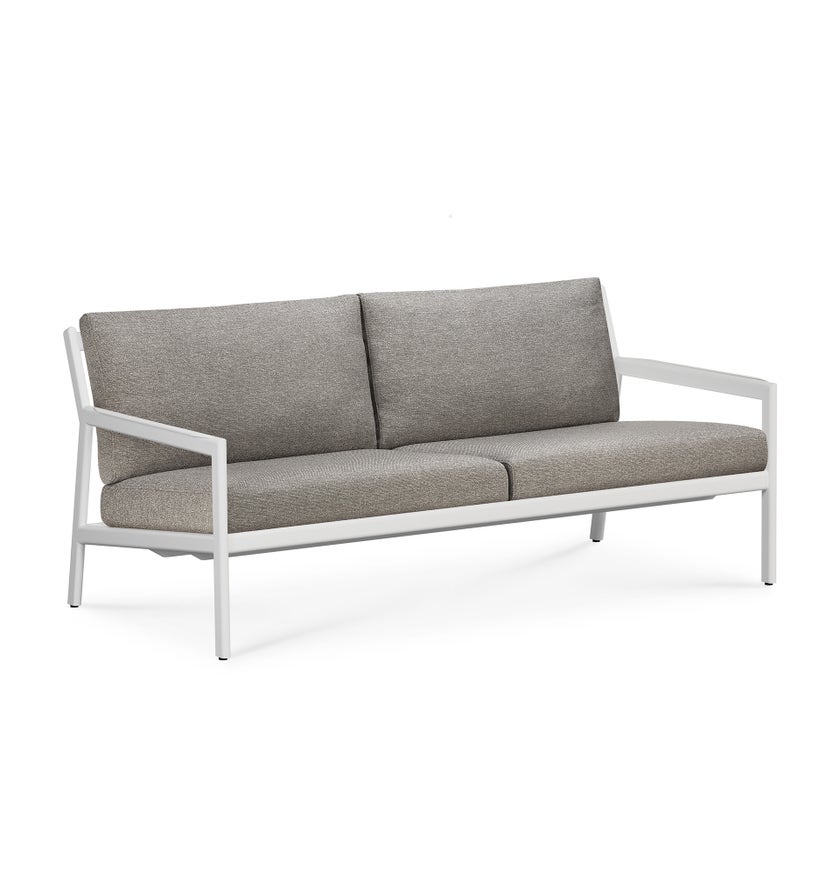 Canapé de jardin Jack d'Ethnicraft en aluminium blanc avec coussin, Moka