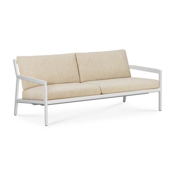Canapé de jardin Jack d'Ethnicraft en aluminium blanc avec coussin, Natural