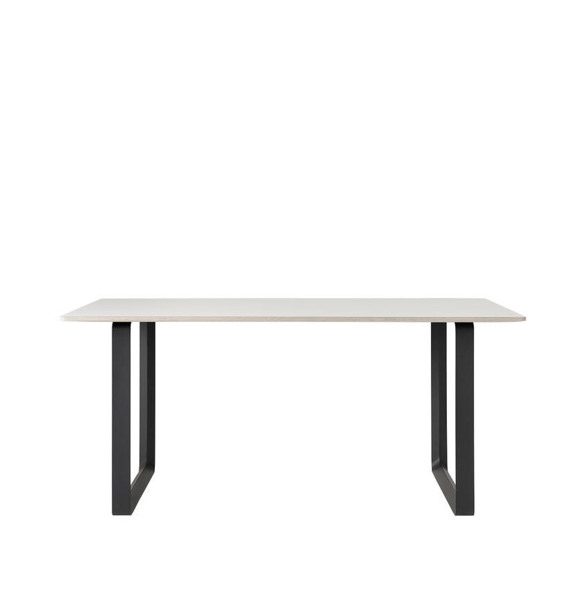 TABLE 70/70 DE MUUTO, 225 X 90 CM, BLANC ET NOIR