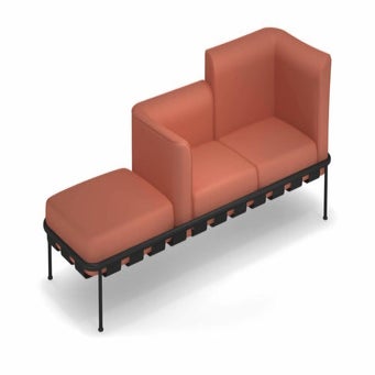 Sofa 3 places DOCK de Emu, Structure noire avec coussins hibiscus