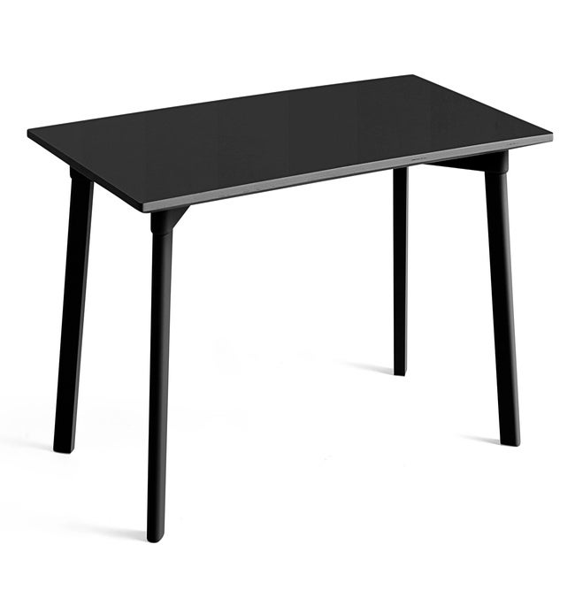 Table basse COPENHAGUE DEUX 250 de Hay, 120x60 cm, Plateau noir laminé, Pieds hêtre noir vernis naturel
