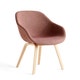Fauteuil AAC 123, Brun rosé, Pieds en chêne vernis naturel