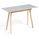 Table à rallonge CPH30, 200 x 90 cm, Plateau lino gris, Pieds en chêne vernis naturel