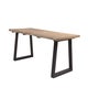 Table à manger rectangulaire TONIO, Pieds aluminium charcoal, Plateau teck naturel
