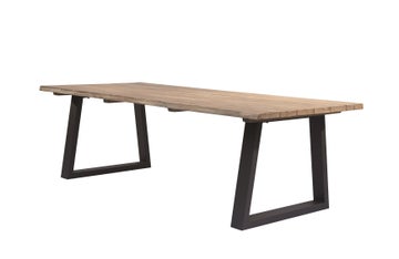 Table à manger rectangulaire TONIO, Pieds aluminium charcoal, Plateau teck naturel Table à manger rectangulaire TONIO, Pieds aluminium charcoal, Plateau teck naturel