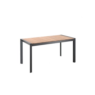 Table GABRA de Cèdre Rouge Collection, 202x100, Pieds alu noir, Plateau teck 