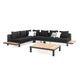 Salon d'extérieur complet PAHOA, Structure charbon, Coussins Olefin noir