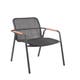 Fauteuil de jardin MARADONA avec insert en teck, Noir