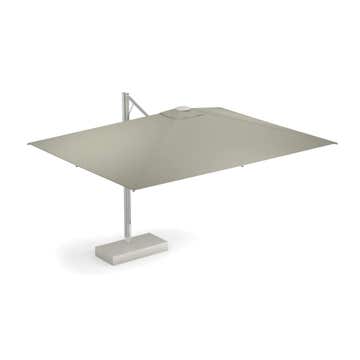 Parasol déporté SHADE PRO LED avec socle de Emu, 300 x 400, Structure aluminium, Toile beige