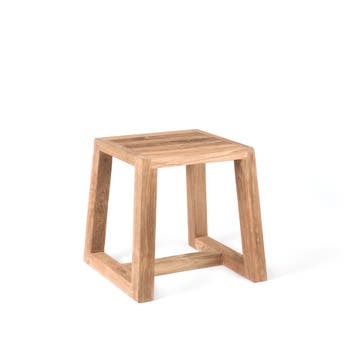 Tabouret haut de jardin SOKO, H.60 cm, Teck recyclé