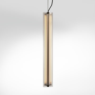 Suspension B15 T V. GR - DIFFUSEUR EN VERRE TRANSPARENT - NOIR de Parachilna