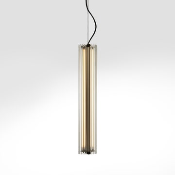 Suspension B15 T V. PE - DIFFUSEUR EN VERRE TRANSPARENT - NOIR de Parachilna