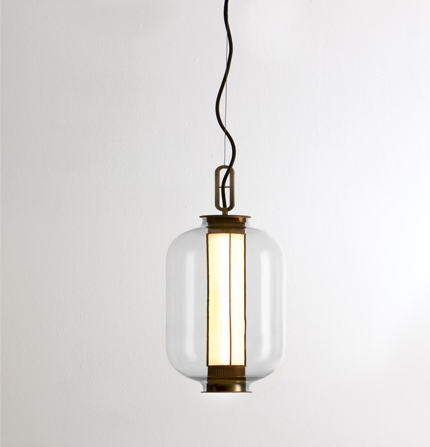 Suspension BAI T BA BA BRONZE - DIFFUSEUR EN VERRE TRANSPARENT de Parachilna