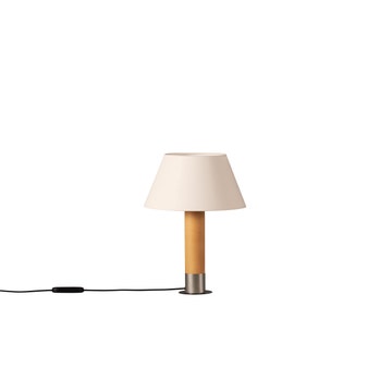 Lampe à poser BÁSICA Nickel / Bois / Lin Blanc