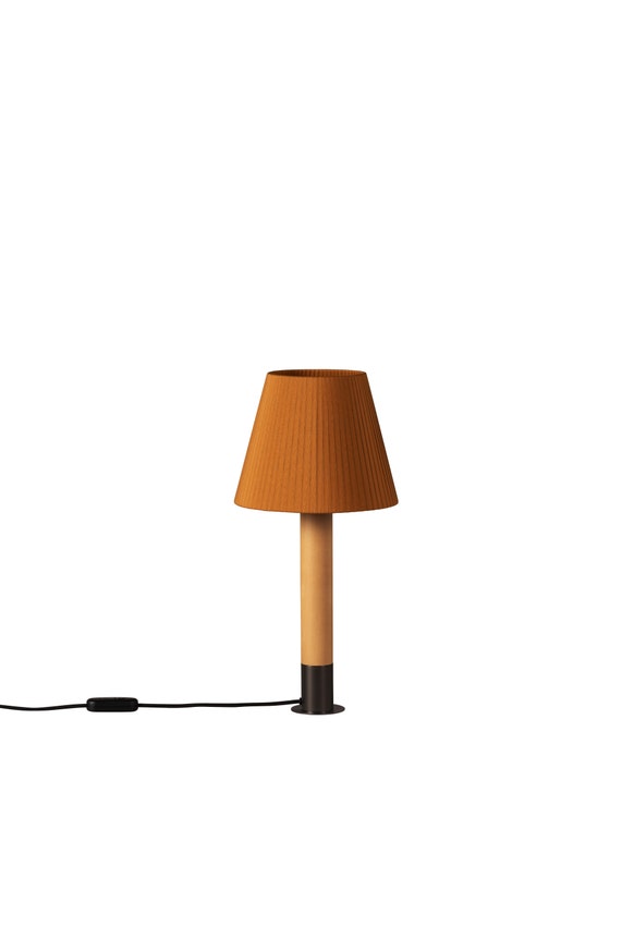 Lampe à poser BÁSICA Bronze / Bois / Ruban Moutarde Lampe à poser BÁSICA Bronze / Bois / Ruban Moutarde