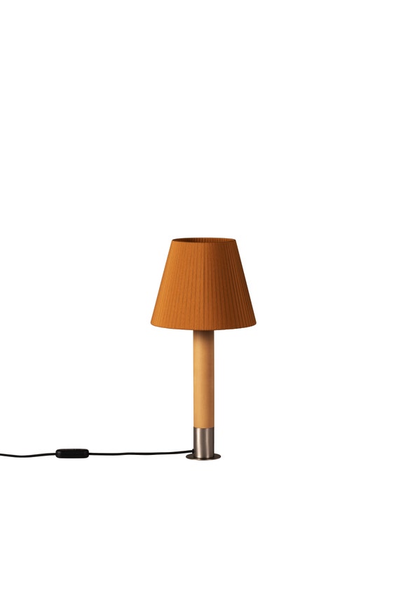 Lampe à poser BÁSICA Nickel / Bois / Ruban Moutarde Lampe à poser BÁSICA Nickel / Bois / Ruban Moutarde