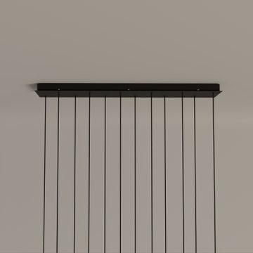 Suspension CIRIO CASCADA Métal Noir / Porcelaine Blanc