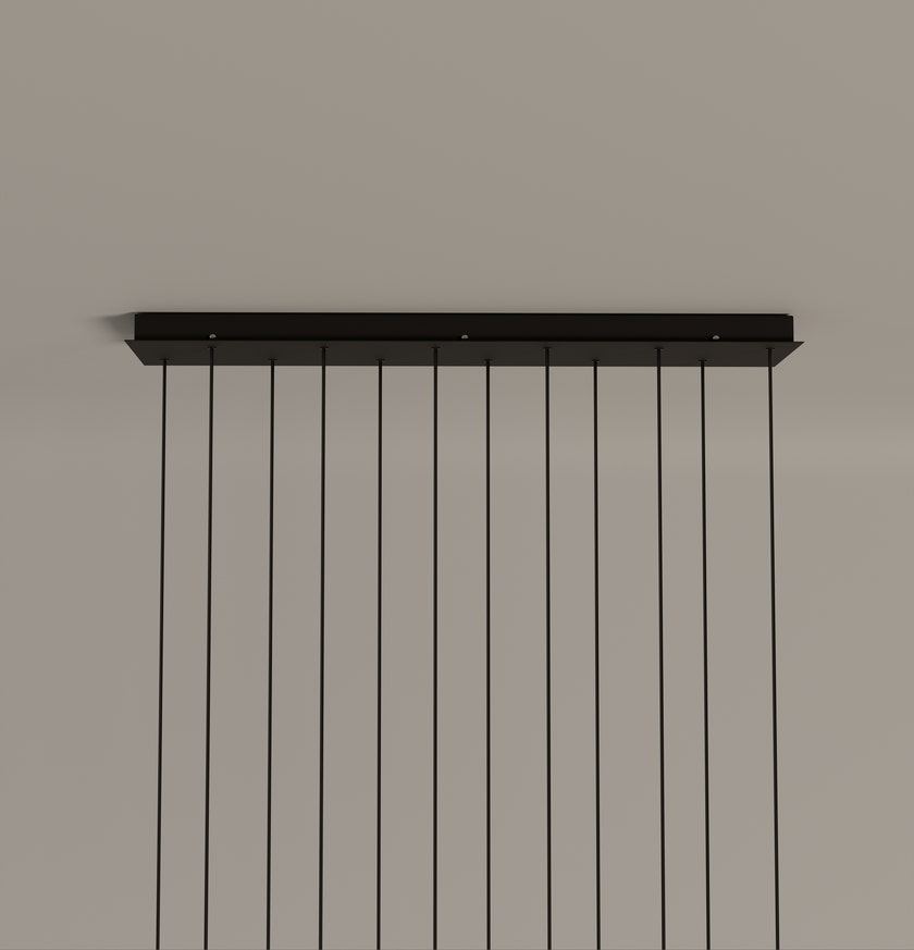 Suspension CIRIO CASCADA Métal Noir / Porcelaine Blanc