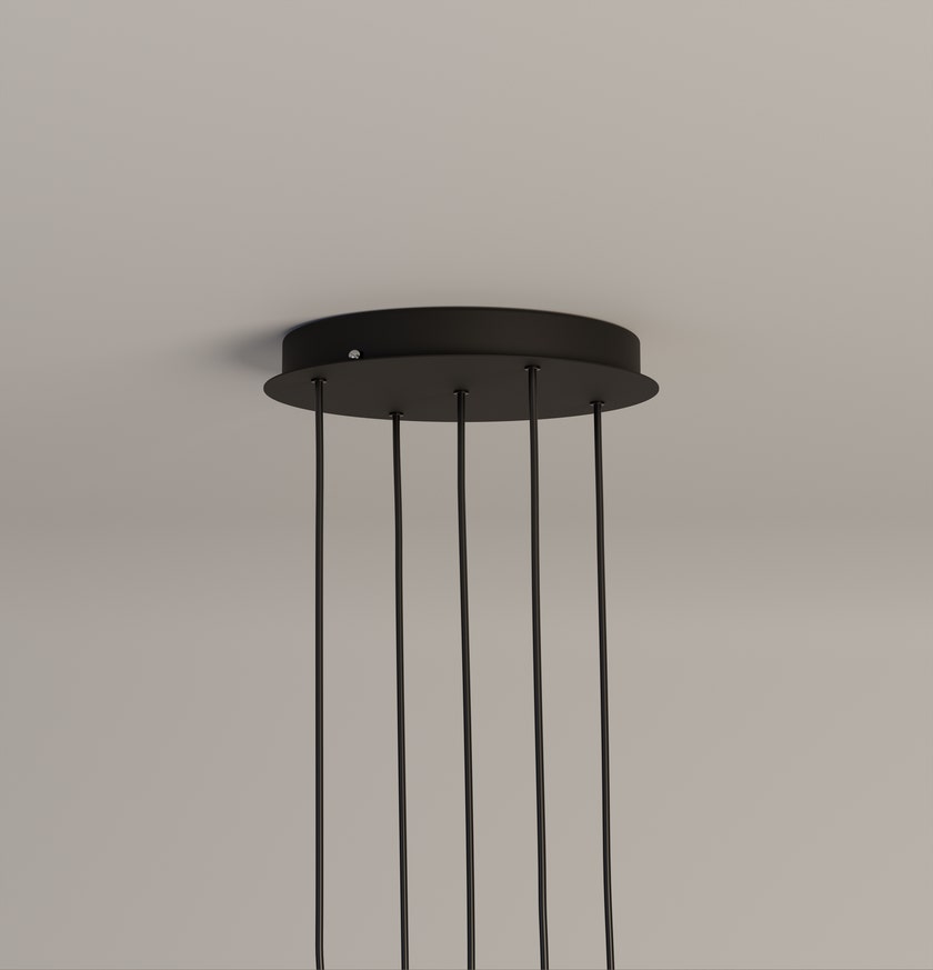 Suspension CIRIO CASCADA Métal Noir / Verre Blanc