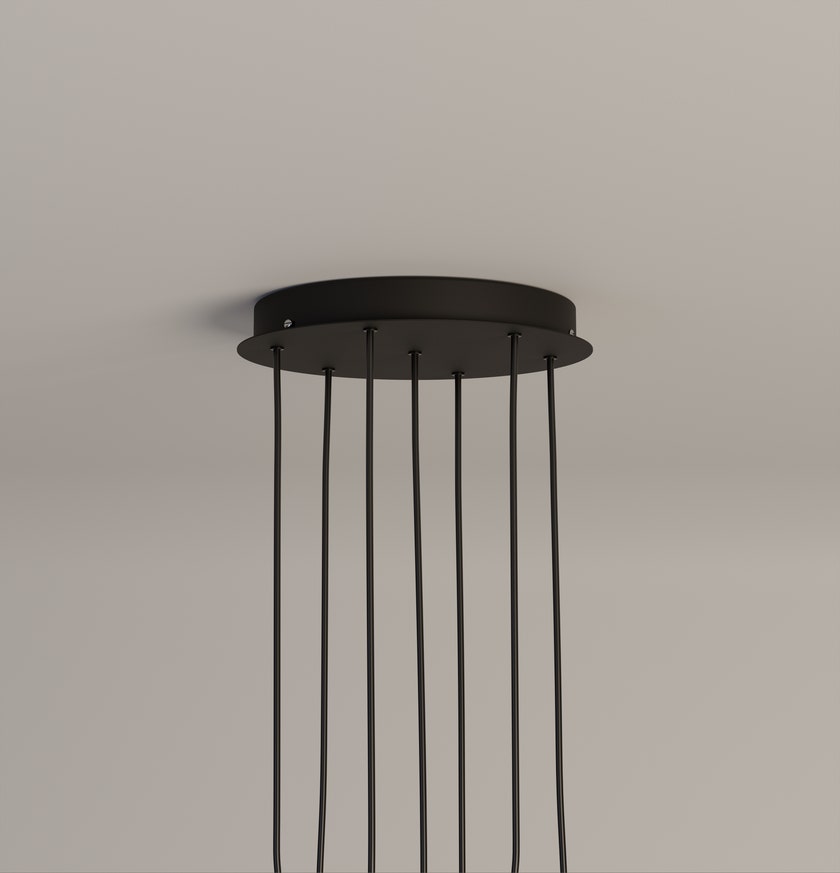 Suspension CIRIO CASCADA Métal Noir / Porcelaine Blanc