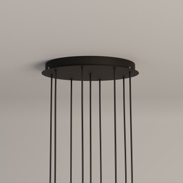 Suspension CIRIO CASCADA Métal Noir / Porcelaine Blanc